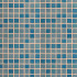 Mosaïque sur filet | 31.6x31.6 cm | Tilestone Design Quinto Mix/Bleu