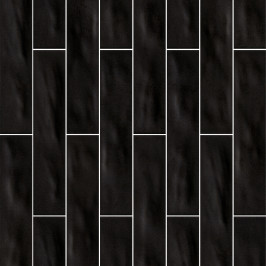 Carreaux muraux en céramique | 5x25 cm | Materia Straight Black