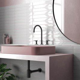 Carreaux muraux en céramique | 5x40 cm | Vitral Axis Light Grey