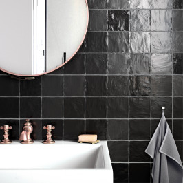 Carreaux muraux en céramique | 10x10 cm | Tilestone Zellige Black En Céramique Carreaux muraux en céramique | 10x10 cm | Tilestone Zellige Black En Céramique