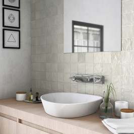 carrelage mural en céramique, zellige, vert beige, 138589, badkamer, artisanale, carrelage