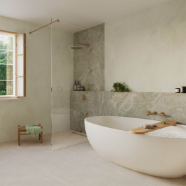 Carrelage en céramique sol et mur | 80x80 cm | Tilestone Stone Edge Ivory