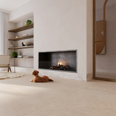 Carrelage en céramique sol et mur | 120x120 cm | Tilestone Novalux Crosscut Beige