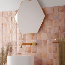 Carreaux muraux en céramique | 10x10 cm | Hanoi Pink Arco