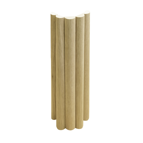 Panneaux muraux décoratifs | 60x240 cm | Panneau de Lattes en Bois Rondes - Naturel - Flex