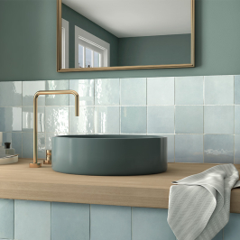 Carreaux muraux en céramique | 13.2x13.2 cm | Artisan Aqua Glossy