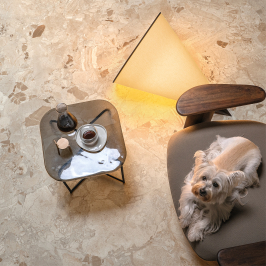 Carrelage en céramique sol et mur | 120x120 cm | Marmo Breccia Almond