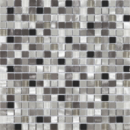 Mosaïque sur filet | 30x30 cm | Tilestone Tring Alu Mosaique en verre, mosaique, gris, métalliques, verre, salle de bain, Tilestone