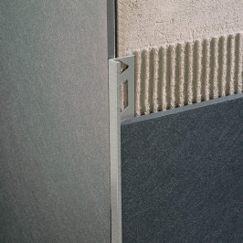 Profil | 1x270 cm | Profil en L Alu Revêtement en poudre Gris Pastel Relief