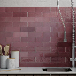 Carreaux muraux en céramique | 6.5x20 cm | Artisan Burgundy Glossy Carreaux muraux en céramique | 6.5x20 cm | Artisan Burgundy Glossy