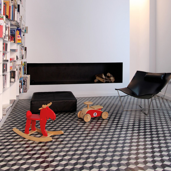 carrelages à motifs, carrelages sol, gris medium, antracite, blanc, impermo, modern, minimalistisch