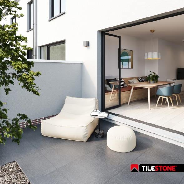 carrelage terrasse en céramique, carrelages terrasse, gris, tilestone, impermo